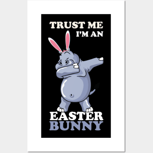 EASTER BUNNY DABBING - EASTER HIPPOS Posters and Art